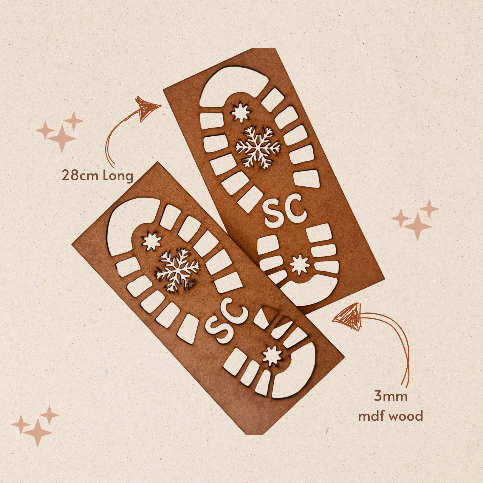 Santa Shoeprint Stencil