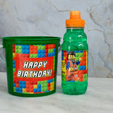 Lego Bottle Wrapper and Party Bucket Sticker
